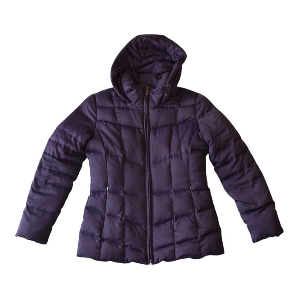 Calvin Klein Women’s Purple Hooded Down Puffer Jacket Coat XS